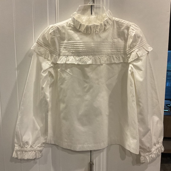 Girls Janie and Jack Ruffle Pleated Top, Size 12 - Picture 1 of 8